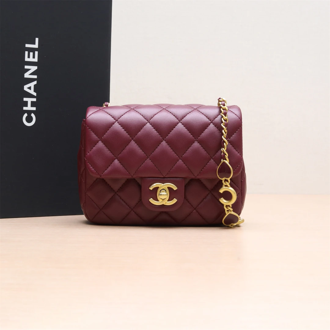 99新 Chanel/香奈儿 小花柳 P214974251 23C 方胖子 红色 芯片开