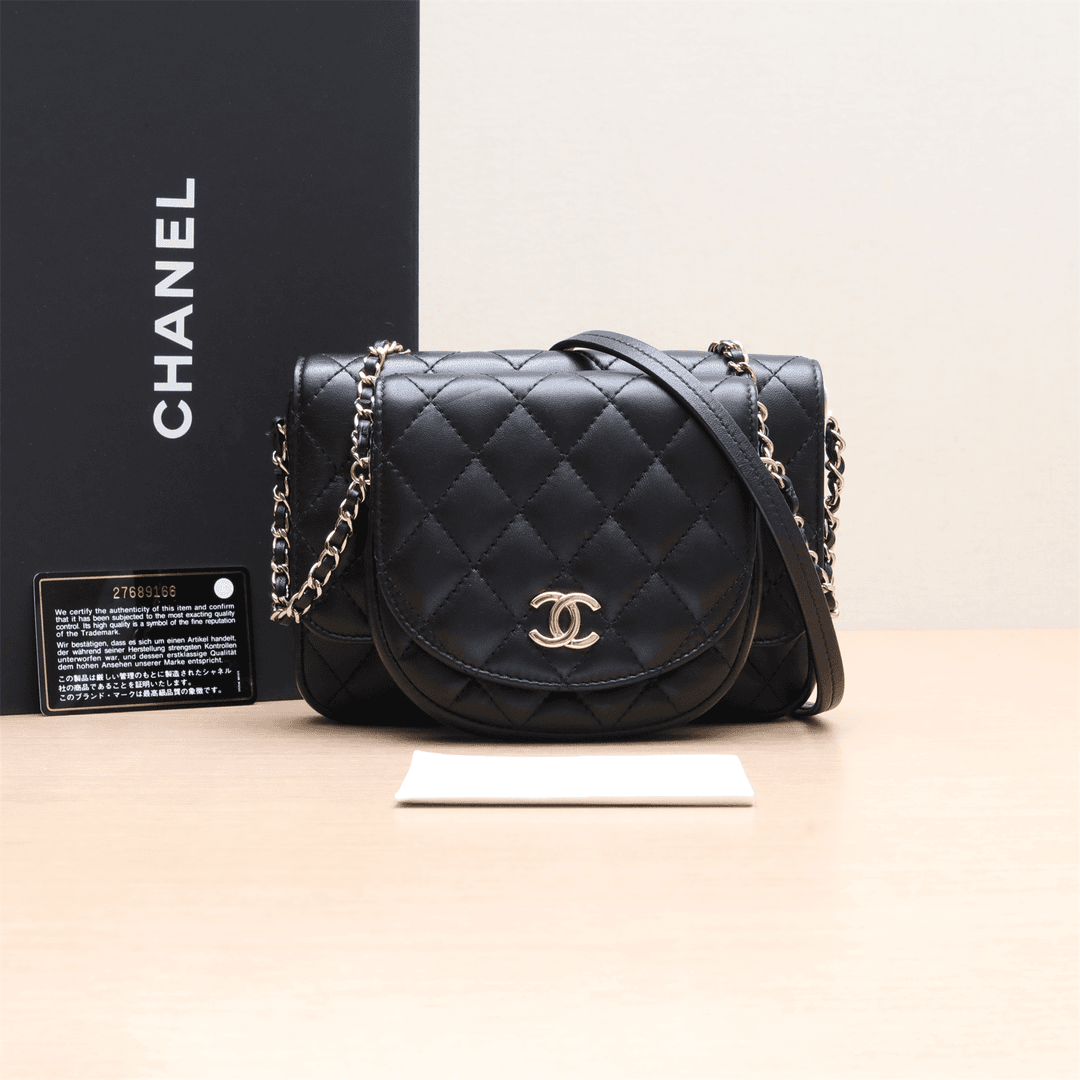 95新 Chanel/香奈儿 小花璐璐双子星 黑白双子包 黑色 27开