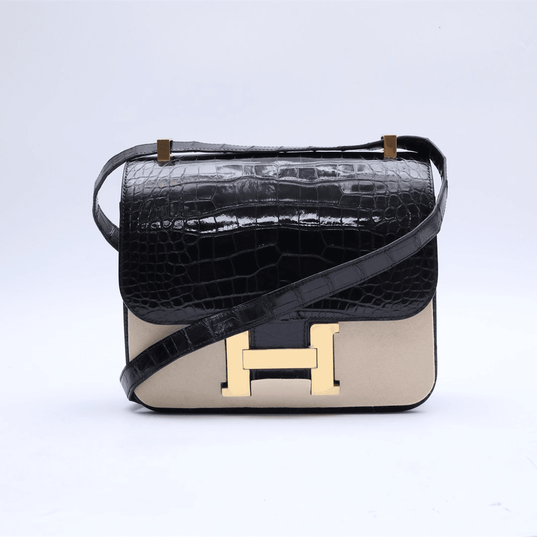 99新 Hermes/爱马仕 小花Jerry P224726612 康康 24 鳄鱼皮 X刻