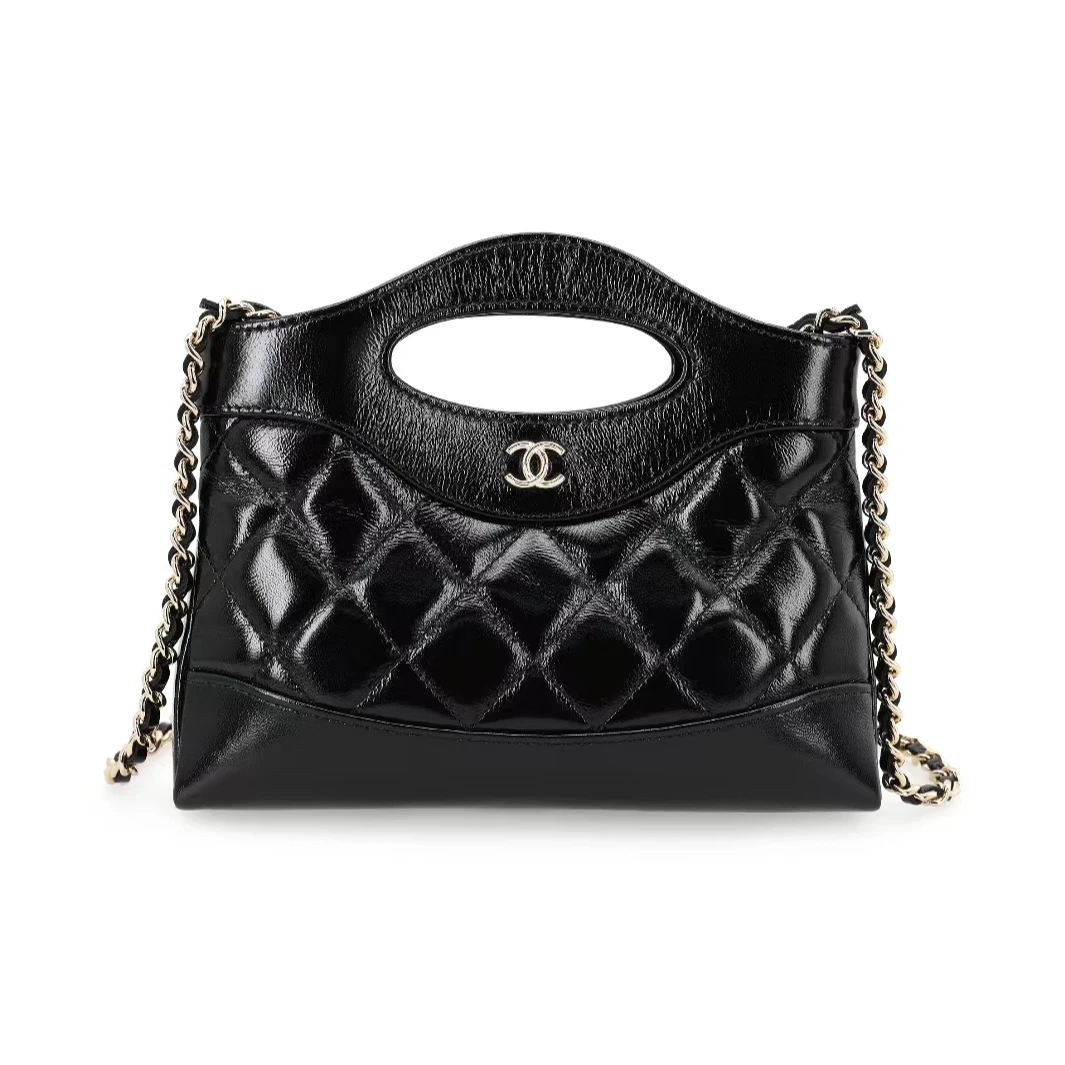 全新未使用 Chanel/香奈儿 小花柳 31Bag Nano 横版 20.5cm 黑色