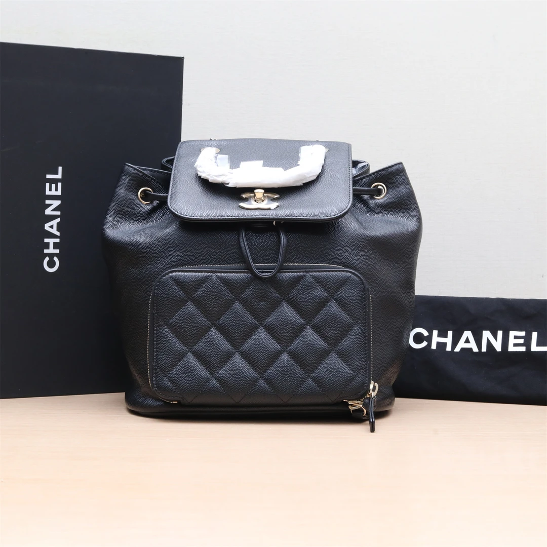 99新 Chanel/香奈儿 小花璐璐P234245637双肩包 黑色 24开