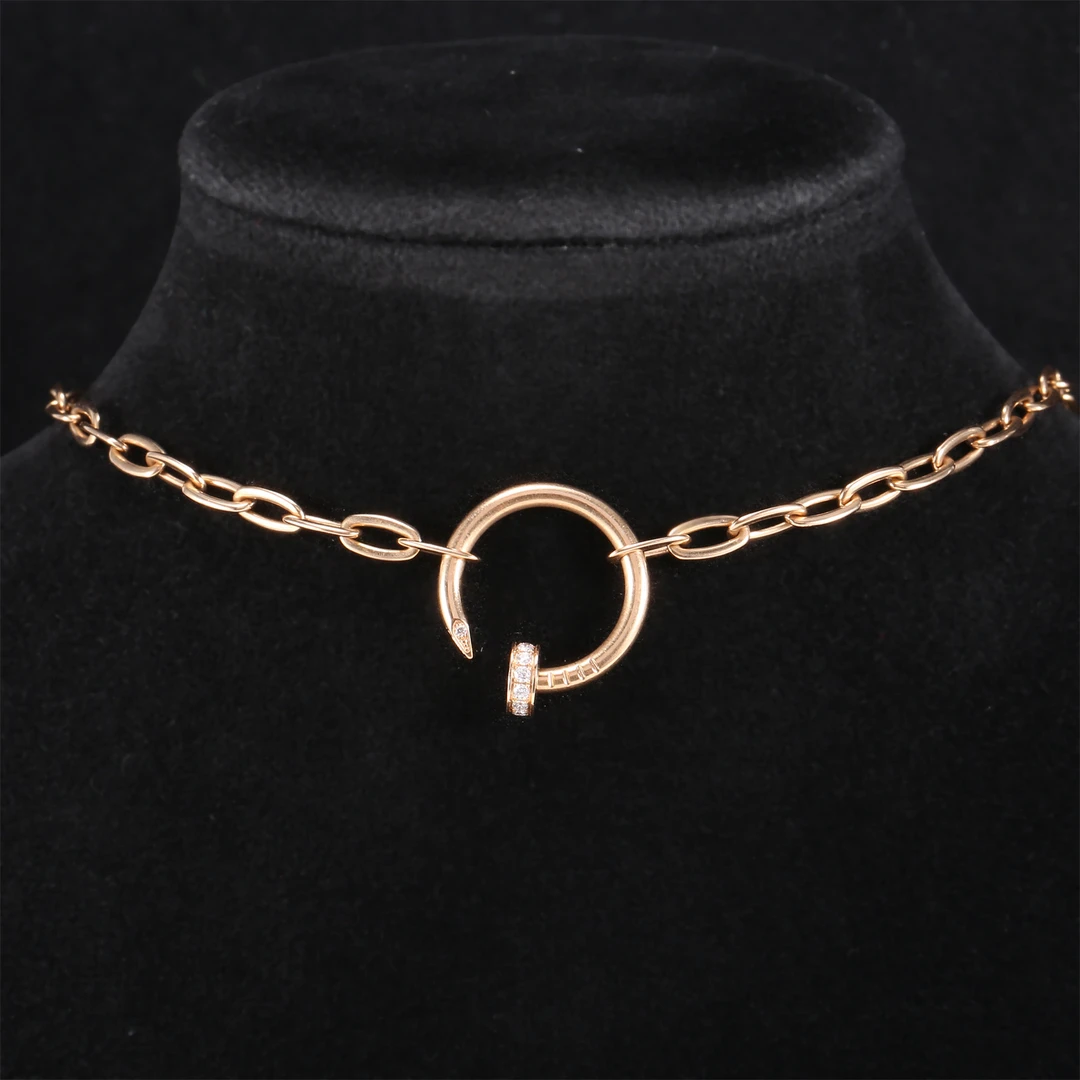 99新 Cartier/卡地亚 小花Jerry P234347976 钉子14颗钻 钉子项链