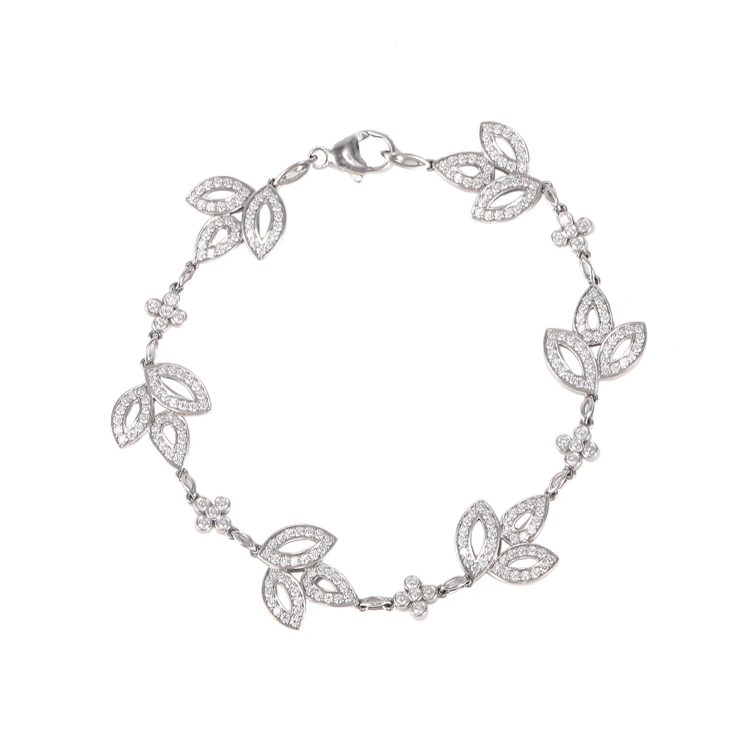 99新 Harry Winston/海瑞温斯顿 小花柳 Lily Cluster 钻石手链