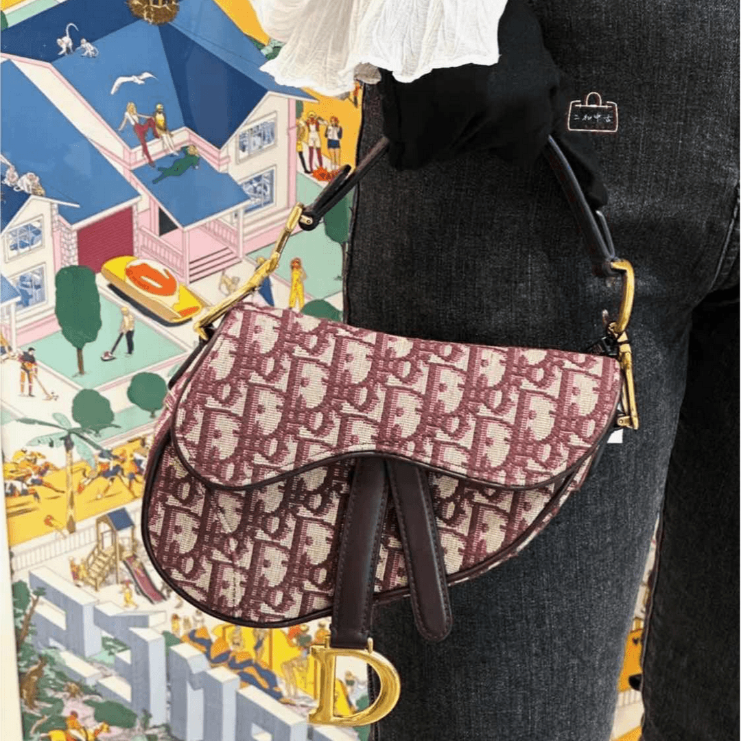 99新 DIOR/迪奥 小花JerryP201117038SADDLE 马鞍 小号
