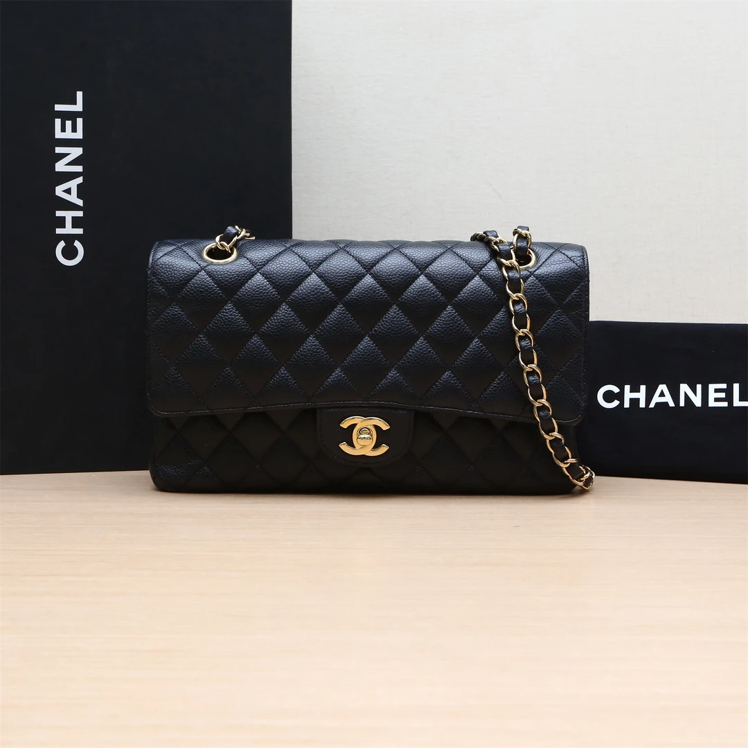 99新 Chanel/香奈儿 小花璐璐P234346838 CF 中号 黑色 26开