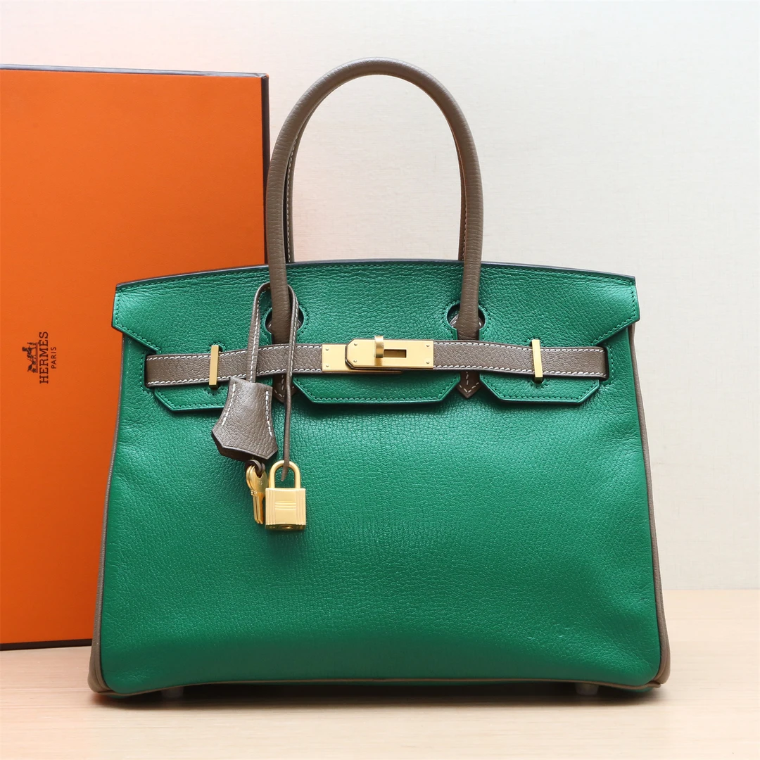 99新 Hermes/爱马仕 小花璐璐P233498300 Birkin30 山羊皮 D刻