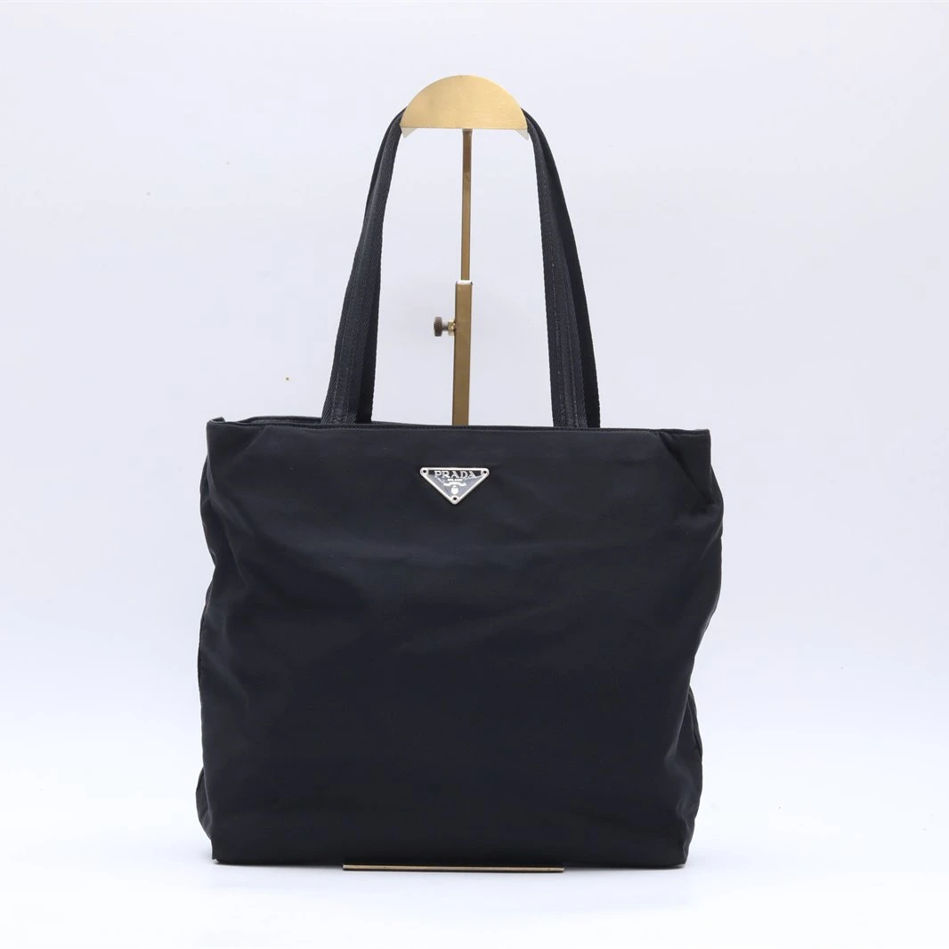 99新 Prada/普拉达 小花璐璐P234762844 双柄手提包 黑 尼龙