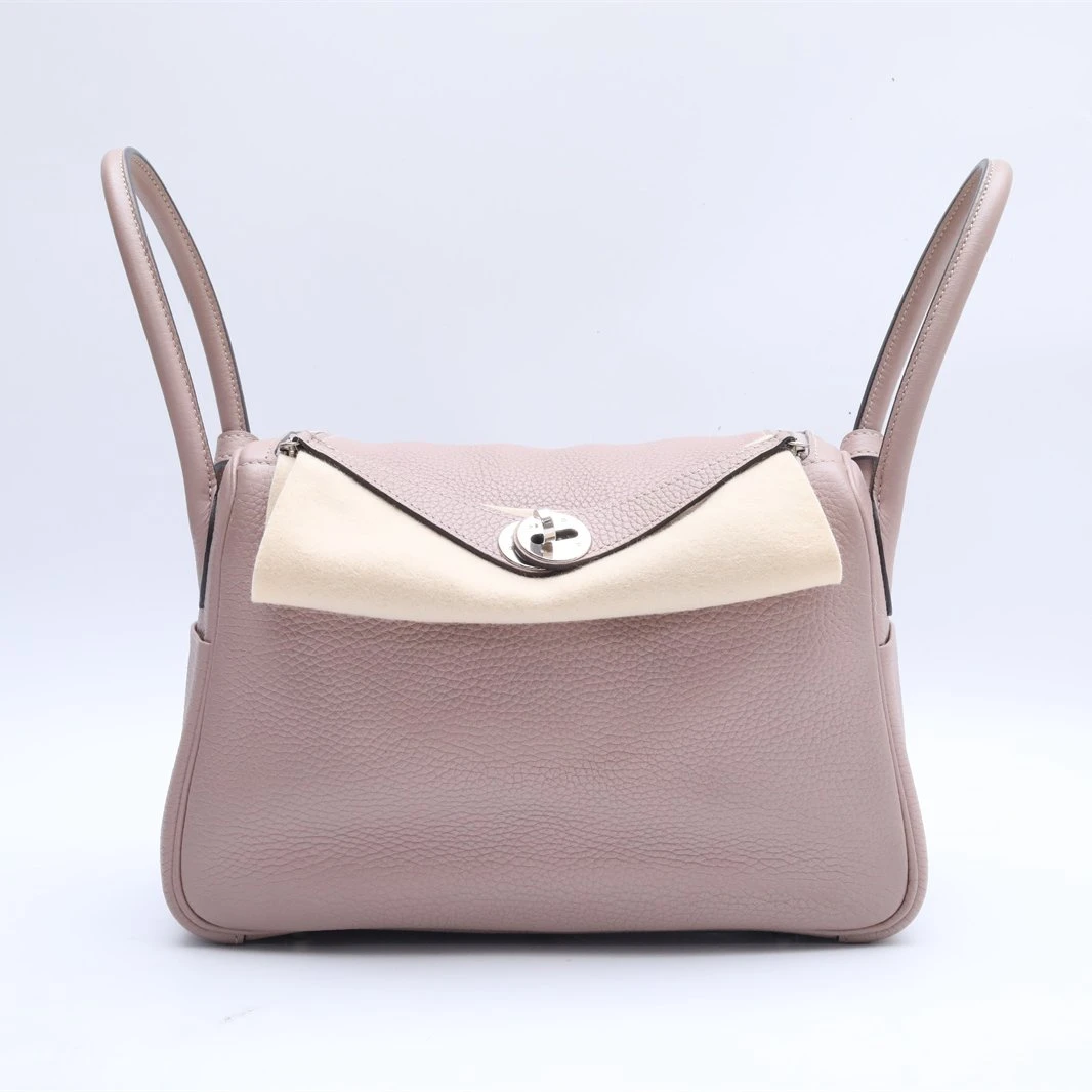 99新 Hermes/爱马仕 小花璐璐P234245066 Lindy26紫藤色T刻手提包