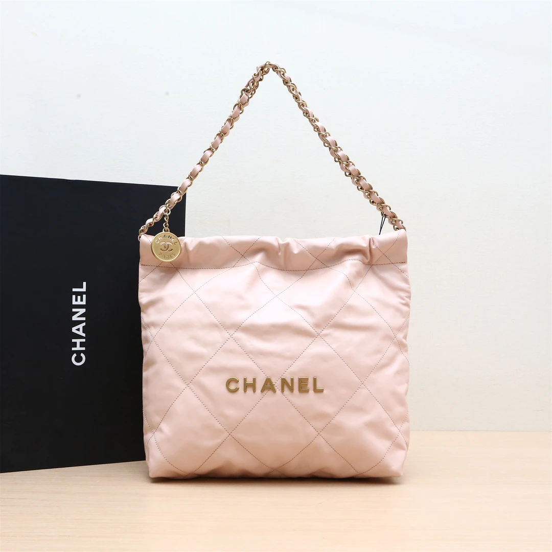 99新 Chanel/香奈儿 小花柳 22Bag Tote托特包 小号 30cm 粉色