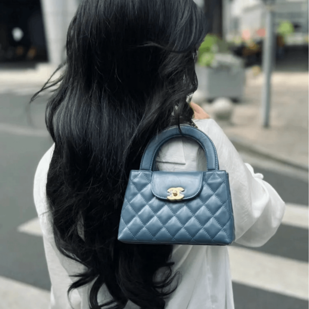 99新 Chanel/香奈儿 小花Jerry P243342371 23K Kelly手提包芯片