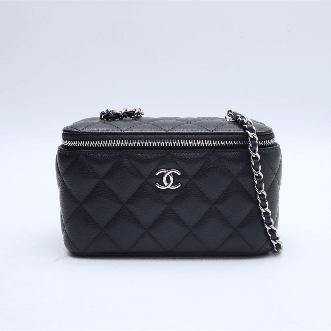 99新 Chanel/香奈儿 小花璐璐P2248294622化妆包 荔枝皮革 31开