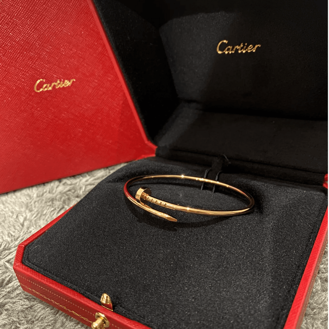 99新 Cartier/卡地亚 【小花念念】玫瑰金 钉子手镯 细款 玫瑰金