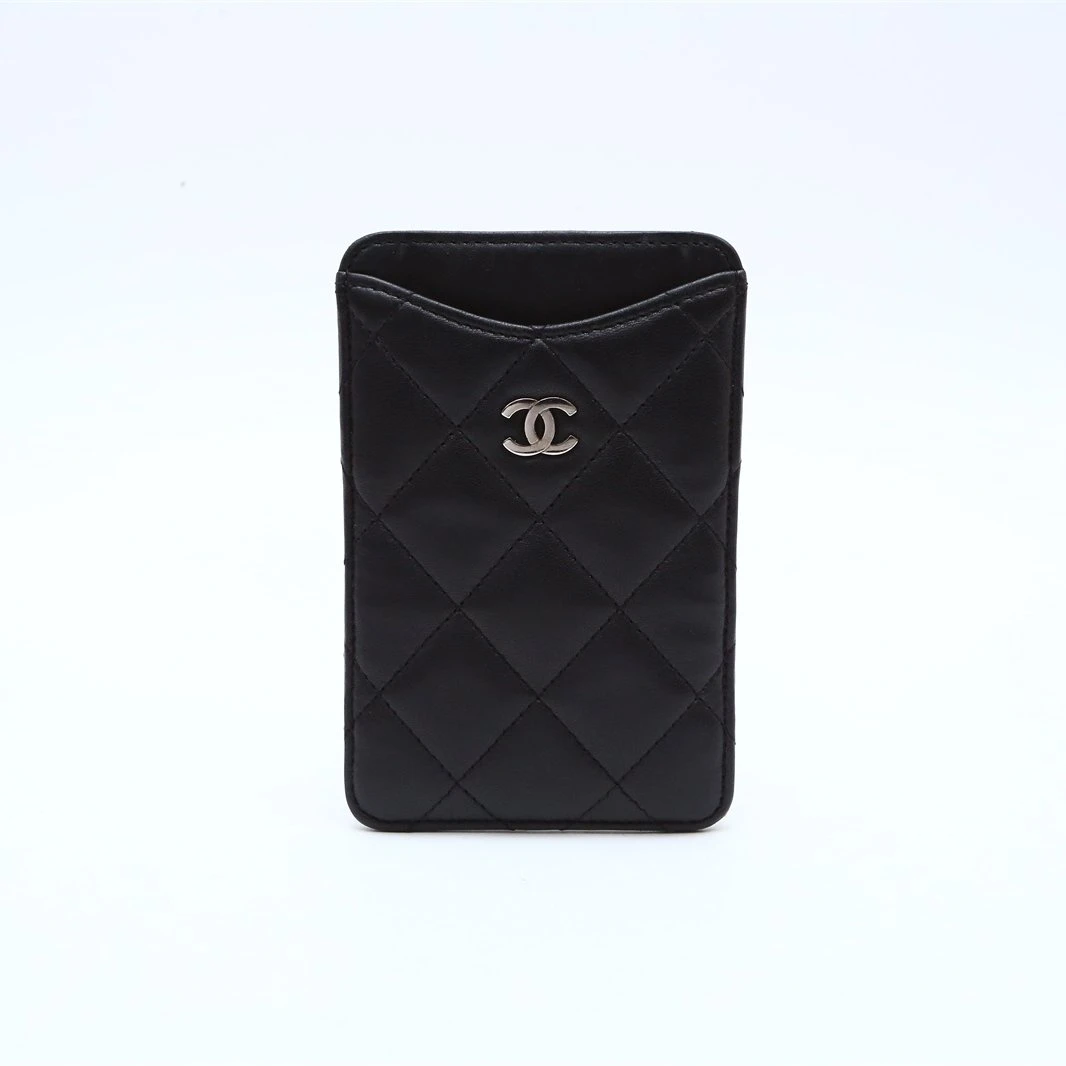 95新 Chanel/香奈儿 小花璐璐P244068809 卡包 黑色 15开