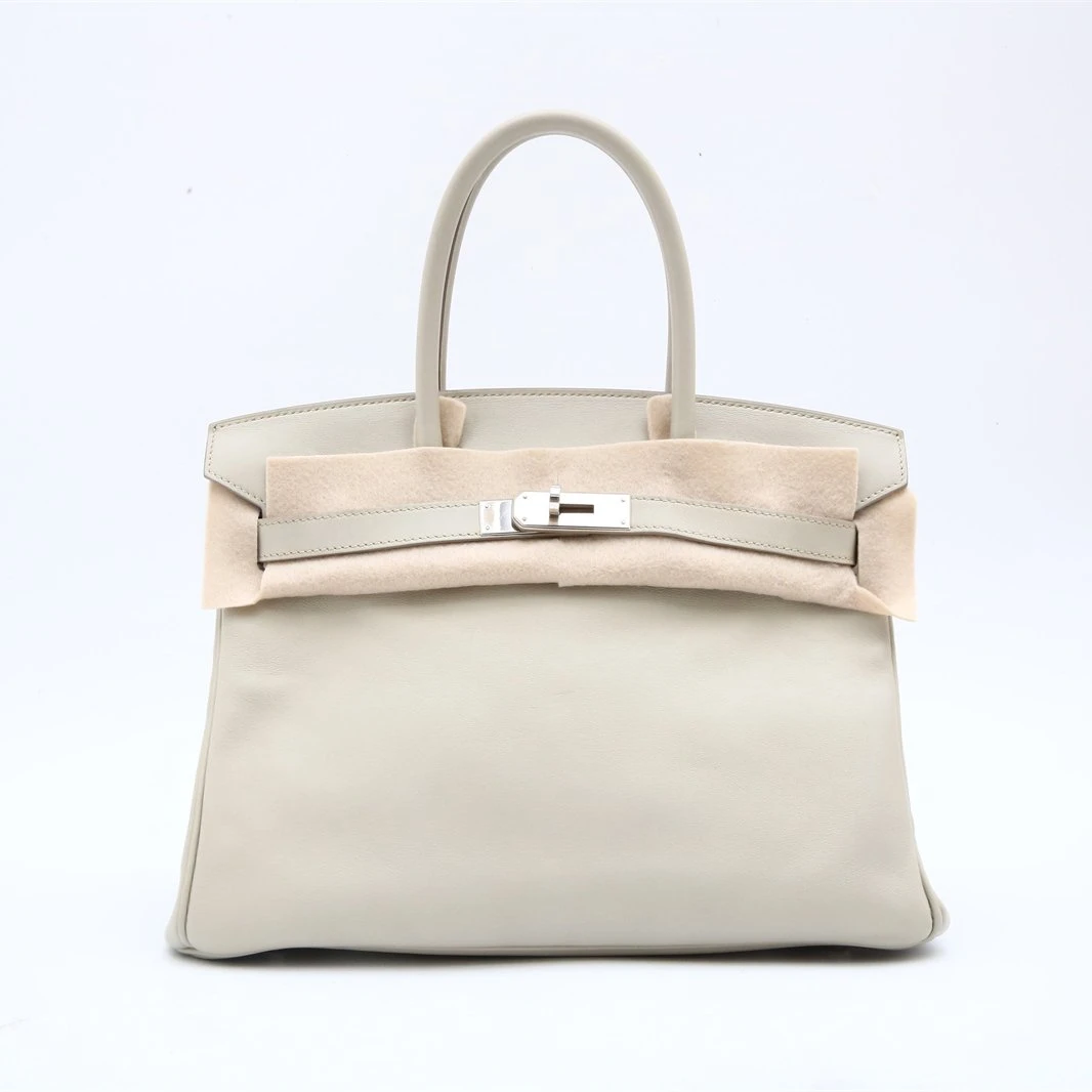 99新 Hermes/爱马仕 小花璐璐P244381849 Birkin 30 羊毛白 框R