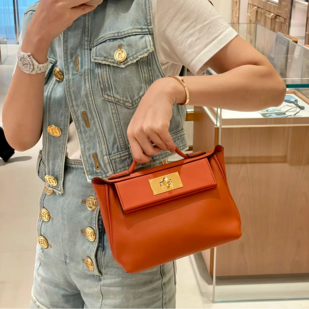 99新 Hermes/爱马仕 小花Jerry P223964998 2424 Mini Z刻 单肩包