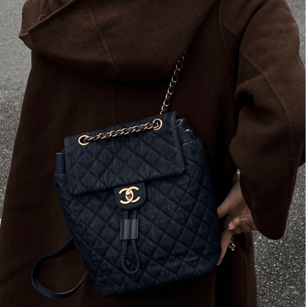 99新 Chanel/香奈儿 小花Jerry 萨尔斯堡 双肩包 牛仔
