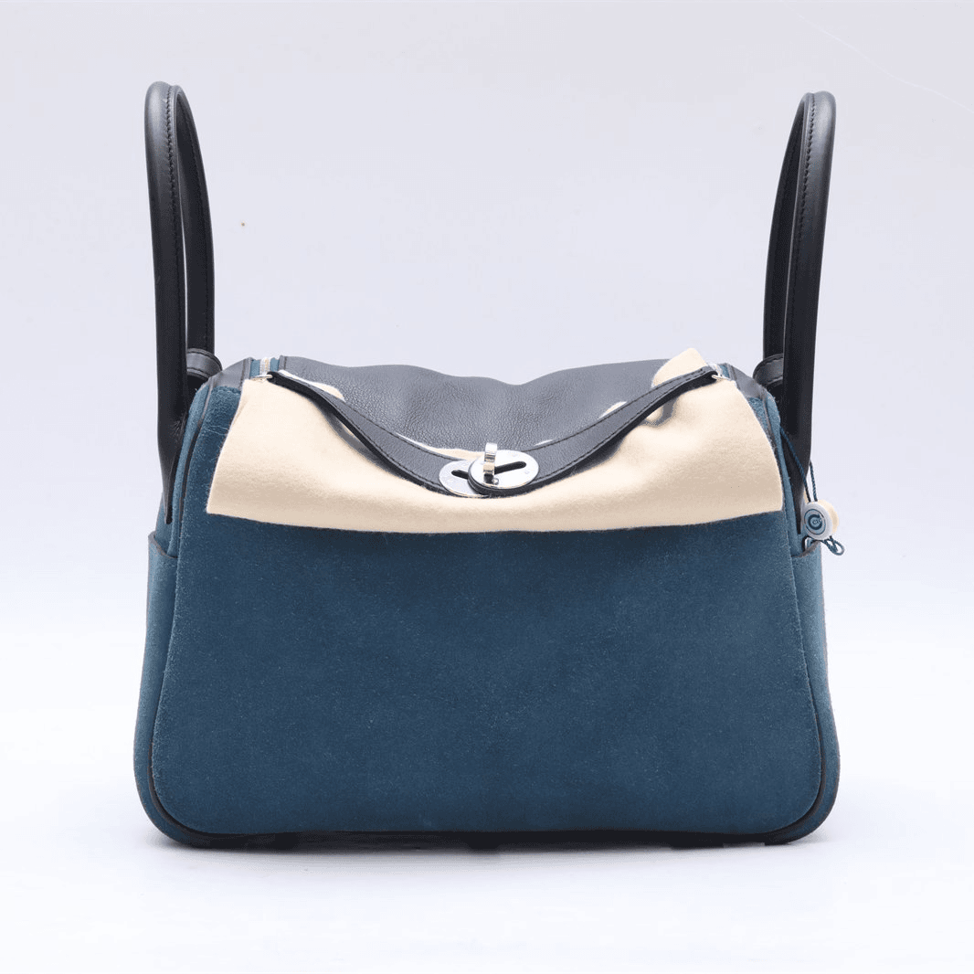 99新 Hermes/爱马仕 小花Jerry P224726649 单肩包26马耳他蓝 C刻