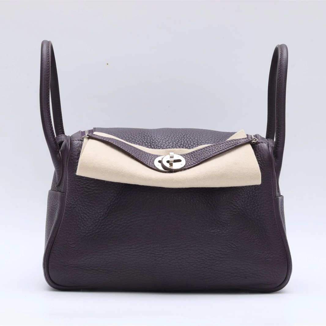 99新 Hermes/爱马仕 小花璐璐P234552605 Lindy 26 葡萄紫 框R 包