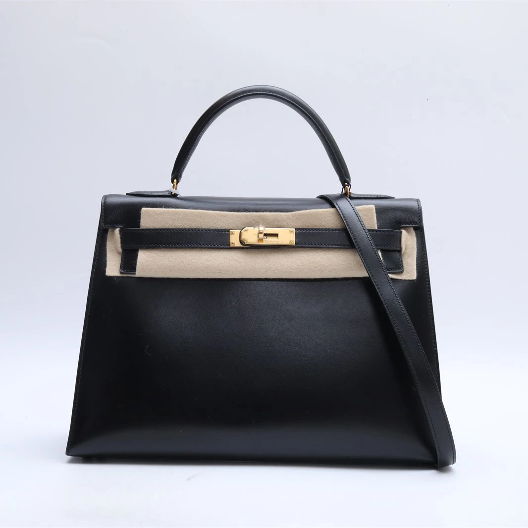 99新 Hermes/爱马仕 小花璐璐P234654999 Kelly 32 黑 圈S 单肩包