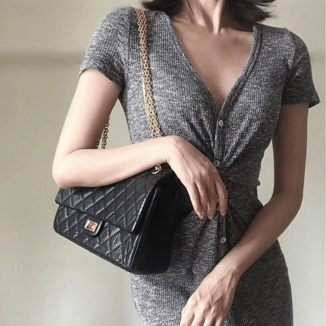 99新 Chanel/香奈儿 小花JerryP213968270 2.55 口盖包 大号