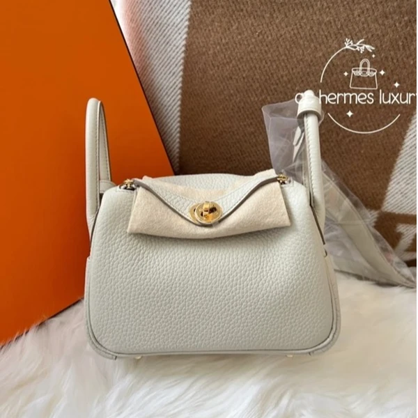 99新 Hermes/爱马仕 外 小花柳 斜挎包 mini 奶昔白 Z刻 TC 包