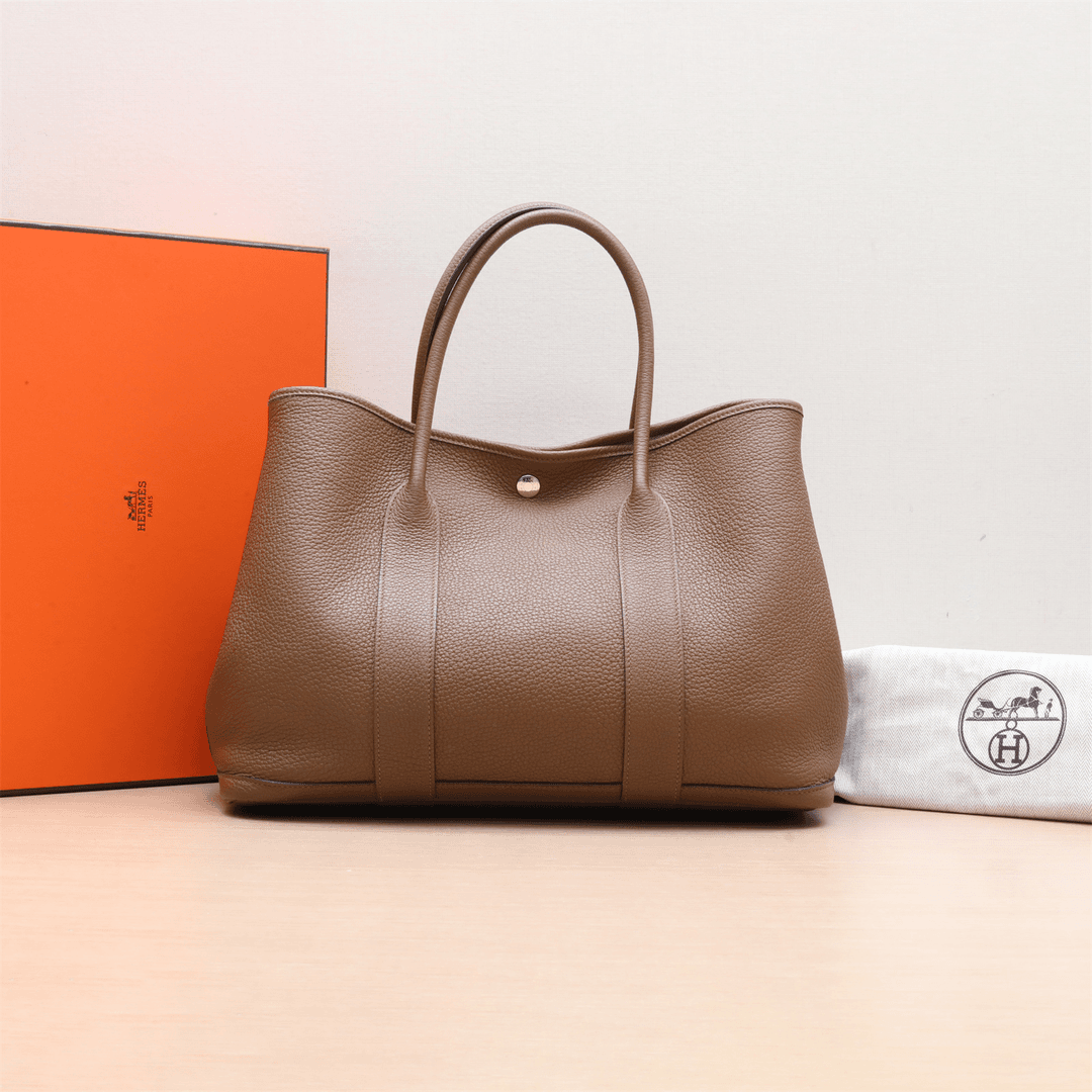 99新 Hermes/爱马仕 小花Jerry P224829491 花园包 36 栗子色D刻