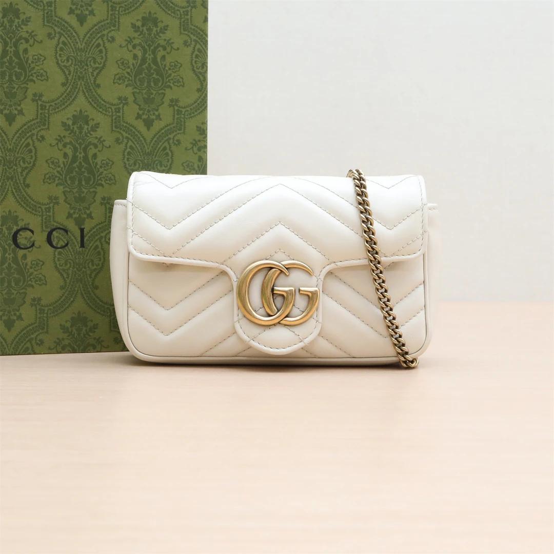 95新 GUCCI/古驰 小花璐璐P244172646 GG 马蒙 肩背包 超Mini