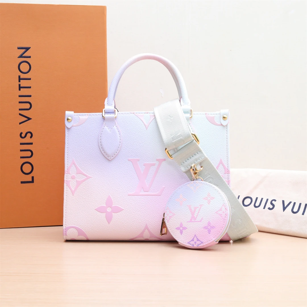 99新 LouisVuitton/路易威登 小花柳 Onthego 小号 二合一 芯片包