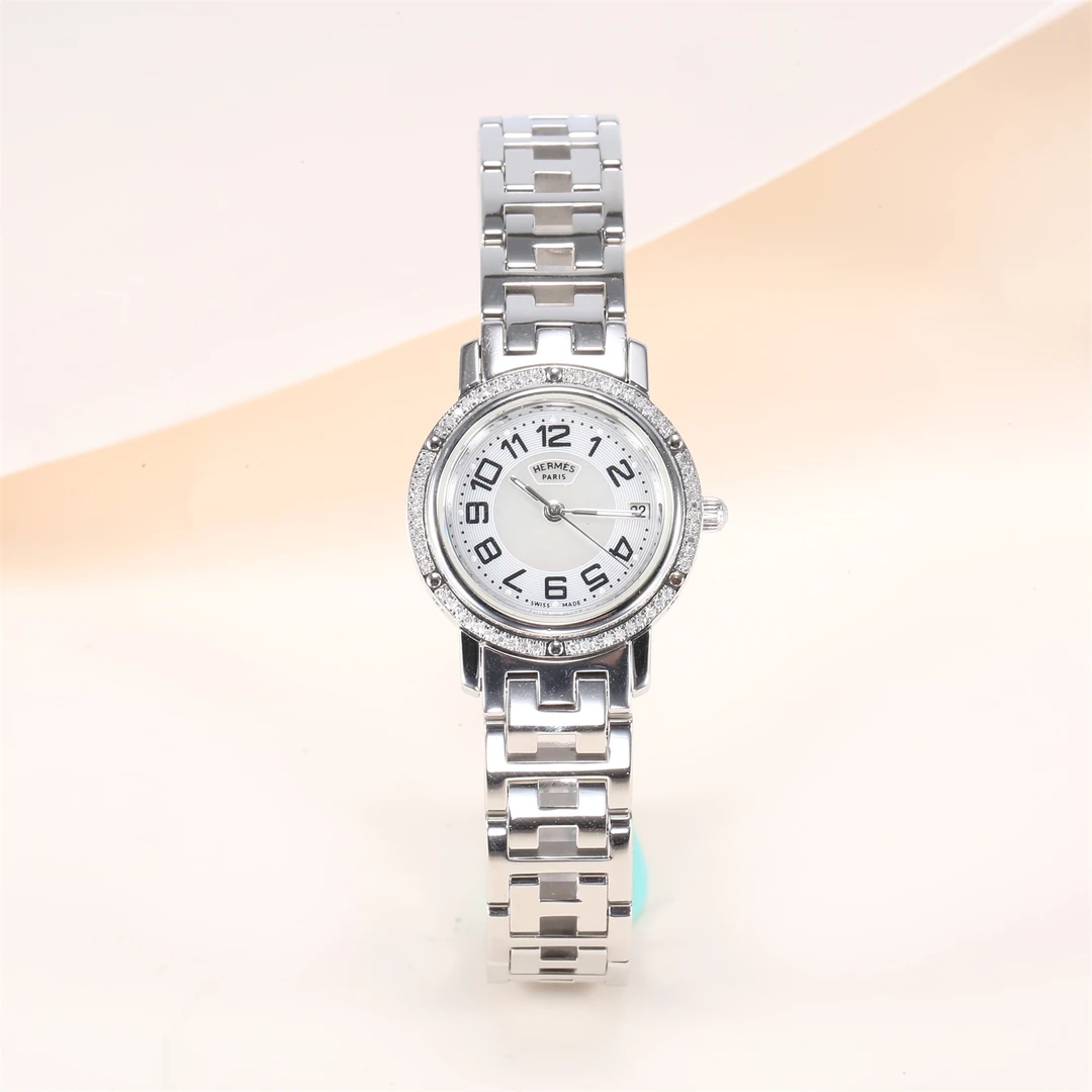 95新 Hermes/爱马仕 小花璐璐276217 CLIPPER系列石英腕表-24MM