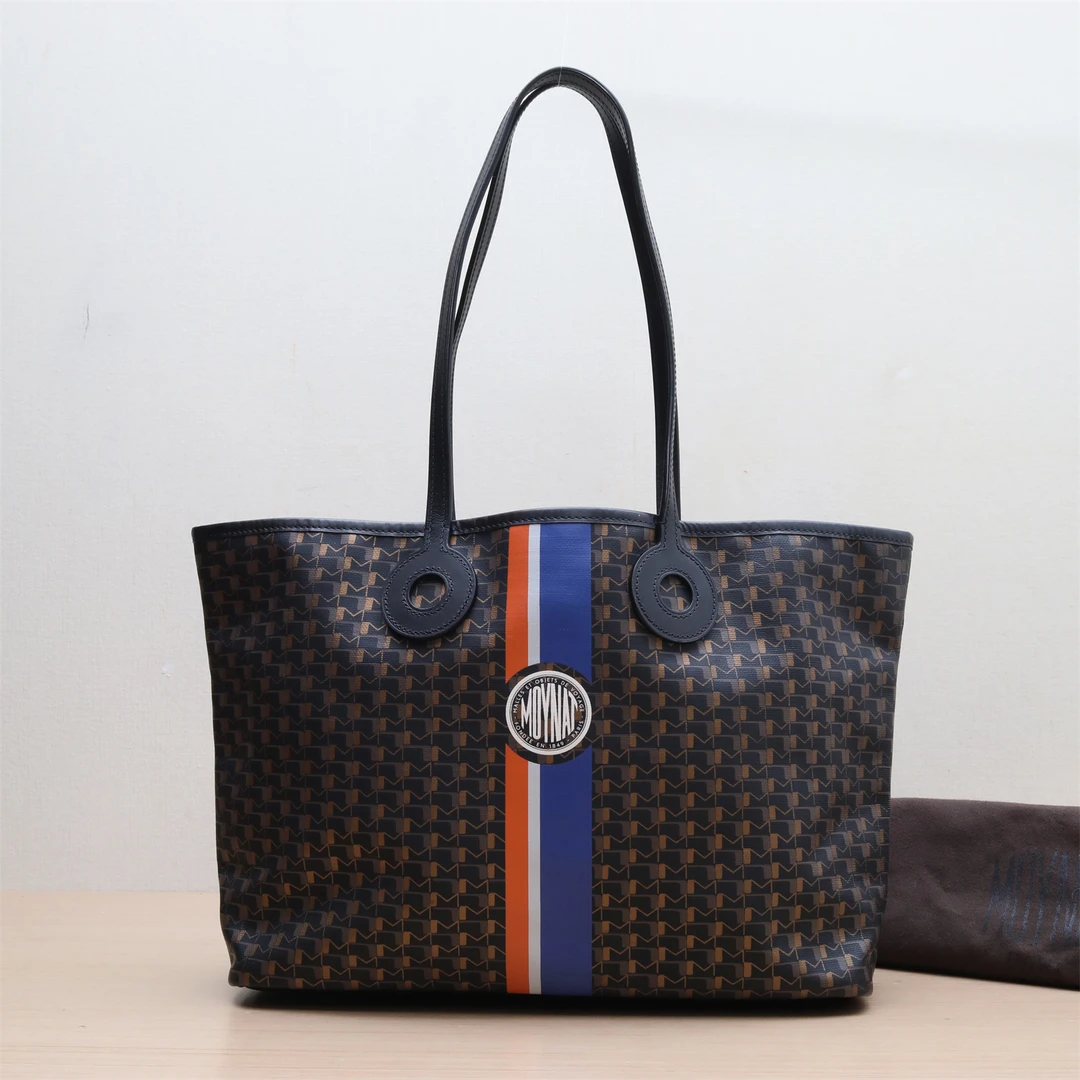 99新 MOYNAT/摩奈 小花璐璐P224828419 托特包 小号38 蓝绿条纹