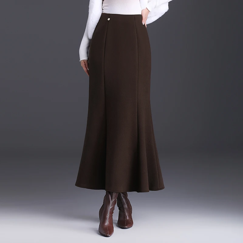 加厚一体绒半身裙冬季鱼尾裙2025新款高腰显瘦包臀裙长裙一步裙厚