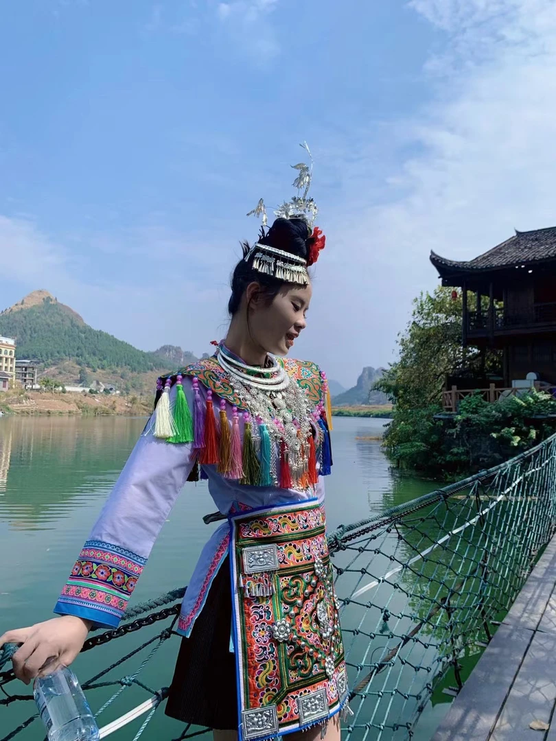 少数民族侗族披肩民族风网红