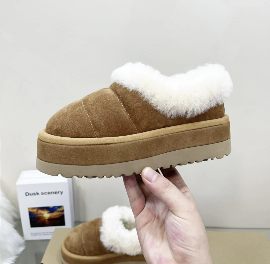 【5】【面包靴】羊皮毛一体雪地靴女加绒加厚保暖可爱增高
