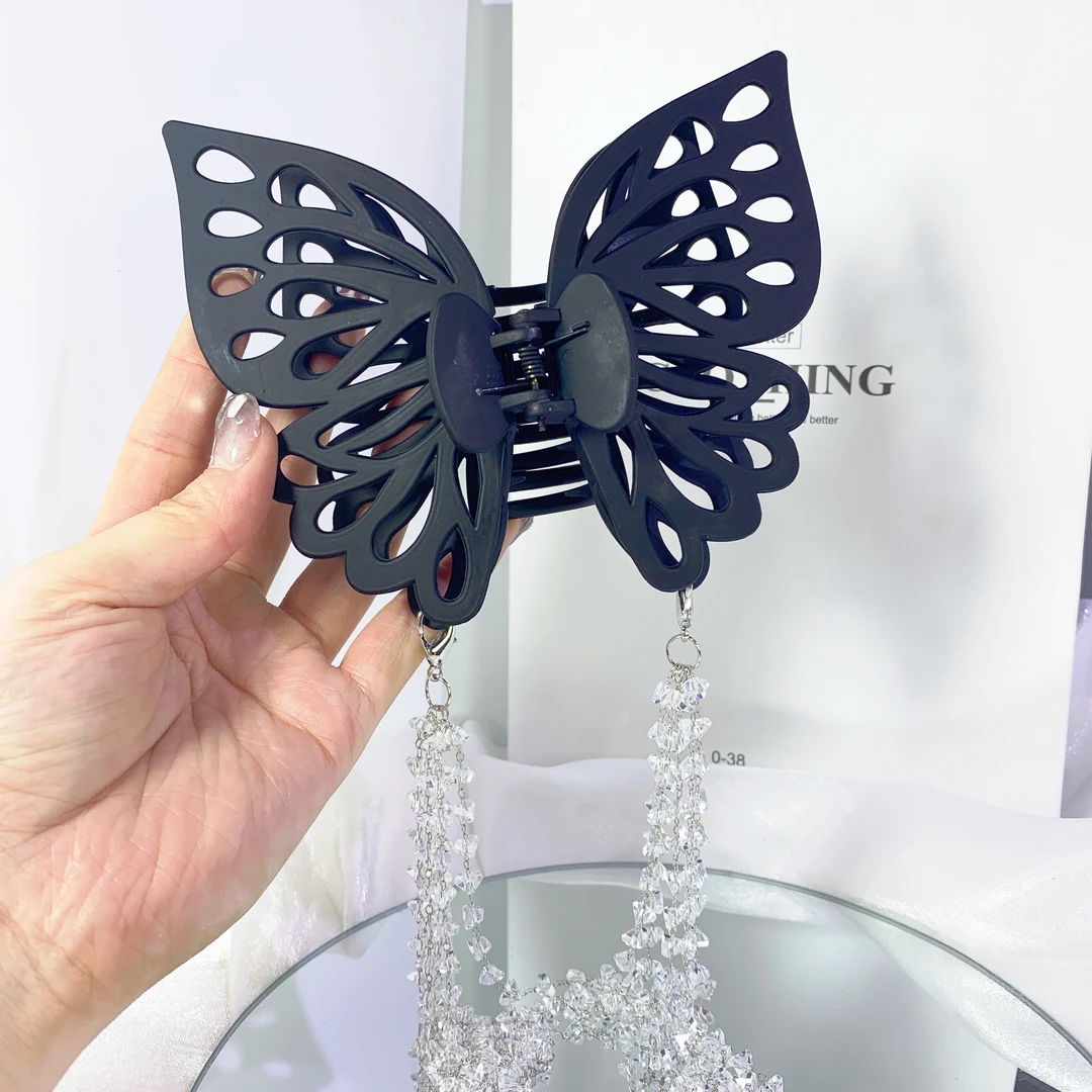 （大蝴蝶流苏）F877超仙古风素款手工蝴蝶百搭发夹头饰网红仙气