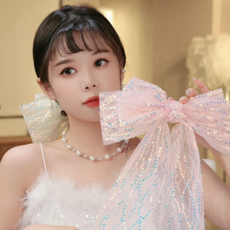 （超大网纱蝴蝶结）F3106甜美2023年新款发夹发卡气质网红法式仙女