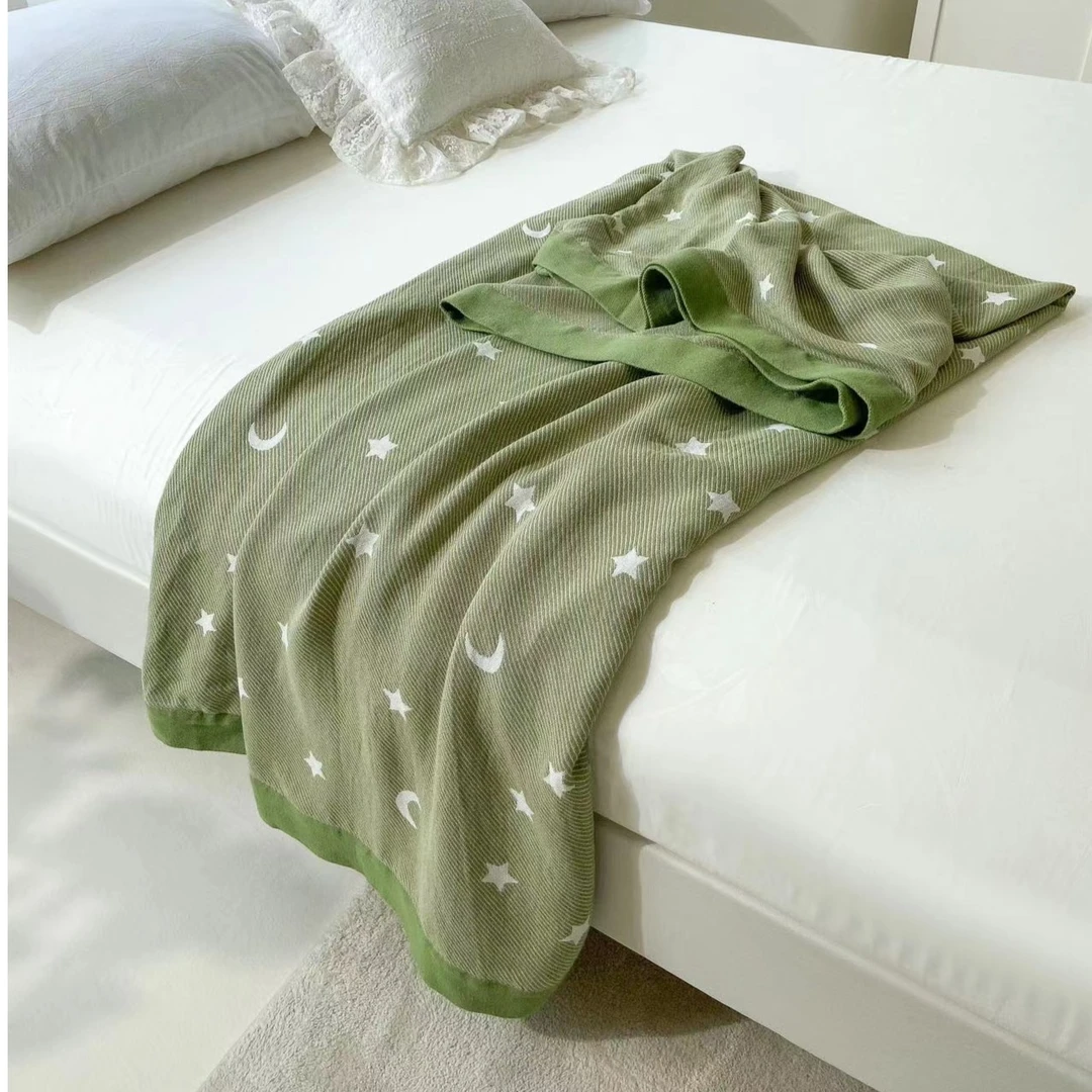 1.5×2米竹棉纱布盖毯夏季薄款冷感冰丝薄毯子空调凉毯沙发盖毯