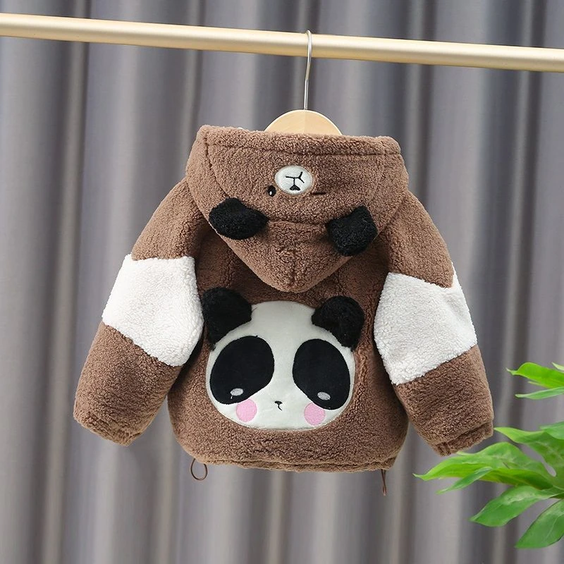 宝宝加绒外套秋冬男儿童羊羔毛上衣婴儿洋气女童冬装加厚韩版棉衣