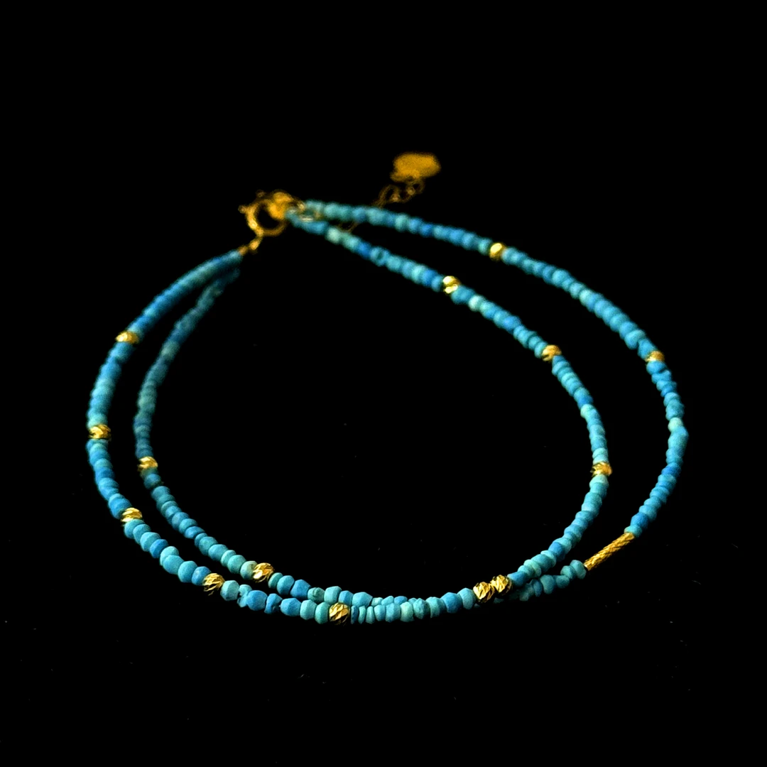 【婧婧精选】暴力蓝隔珠双层DIY手链