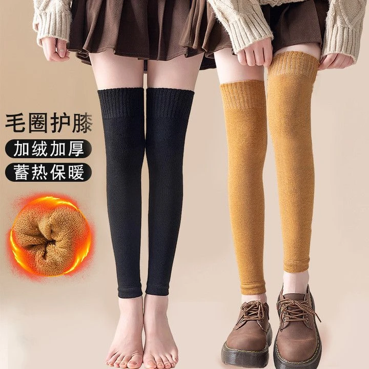 【包邮福利】秋冬过膝长筒袜女秋冬加绒加厚保暖老寒腿护腿护膝袜套