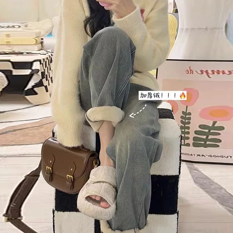 孕妇牛仔裤秋冬加绒加厚九分孕妇裤裤子冬季加绒加厚外穿烟管长裤