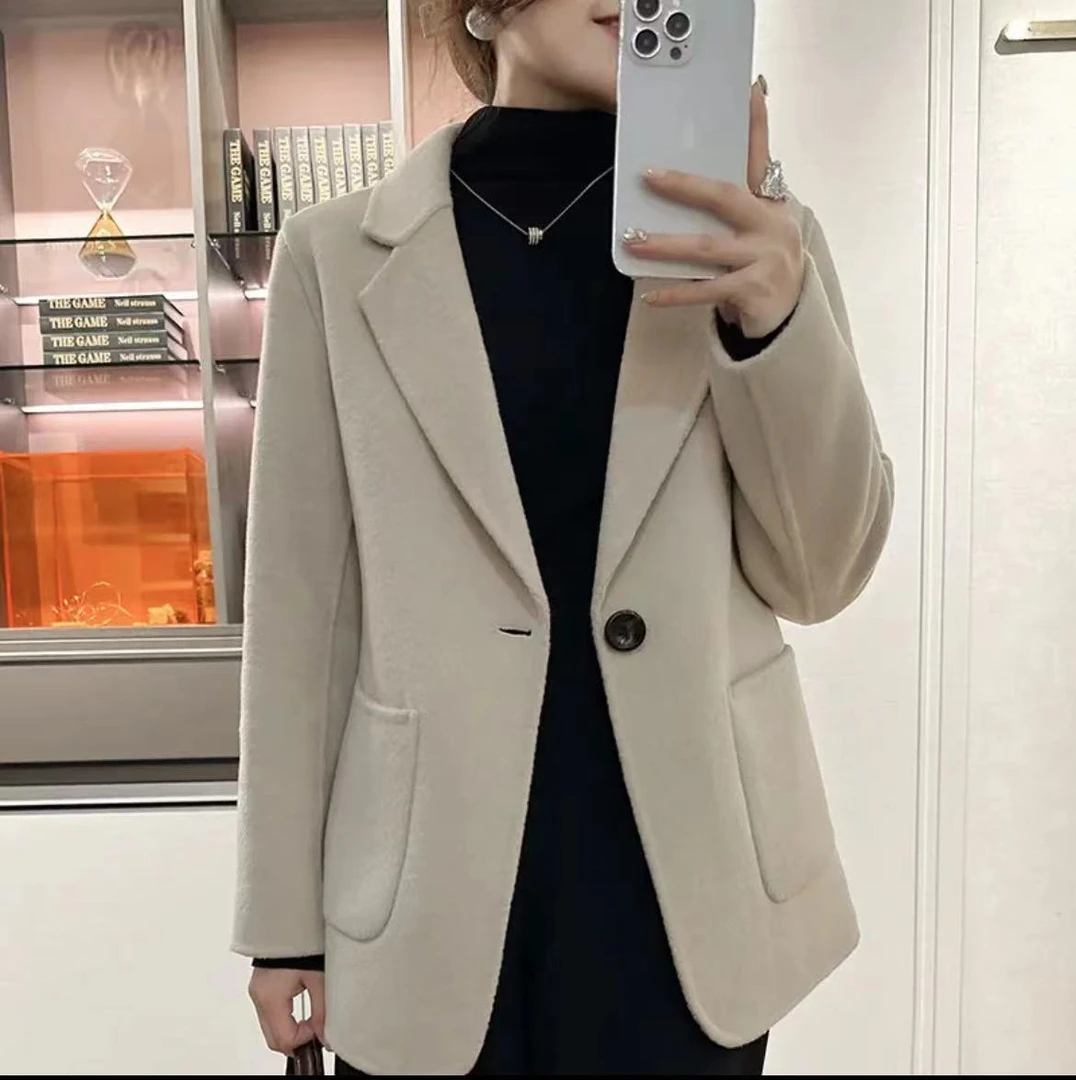 OLUOPA/欧罗帕线下899！【送洗护衣架防尘罩】小个子修身冬毛呢外套