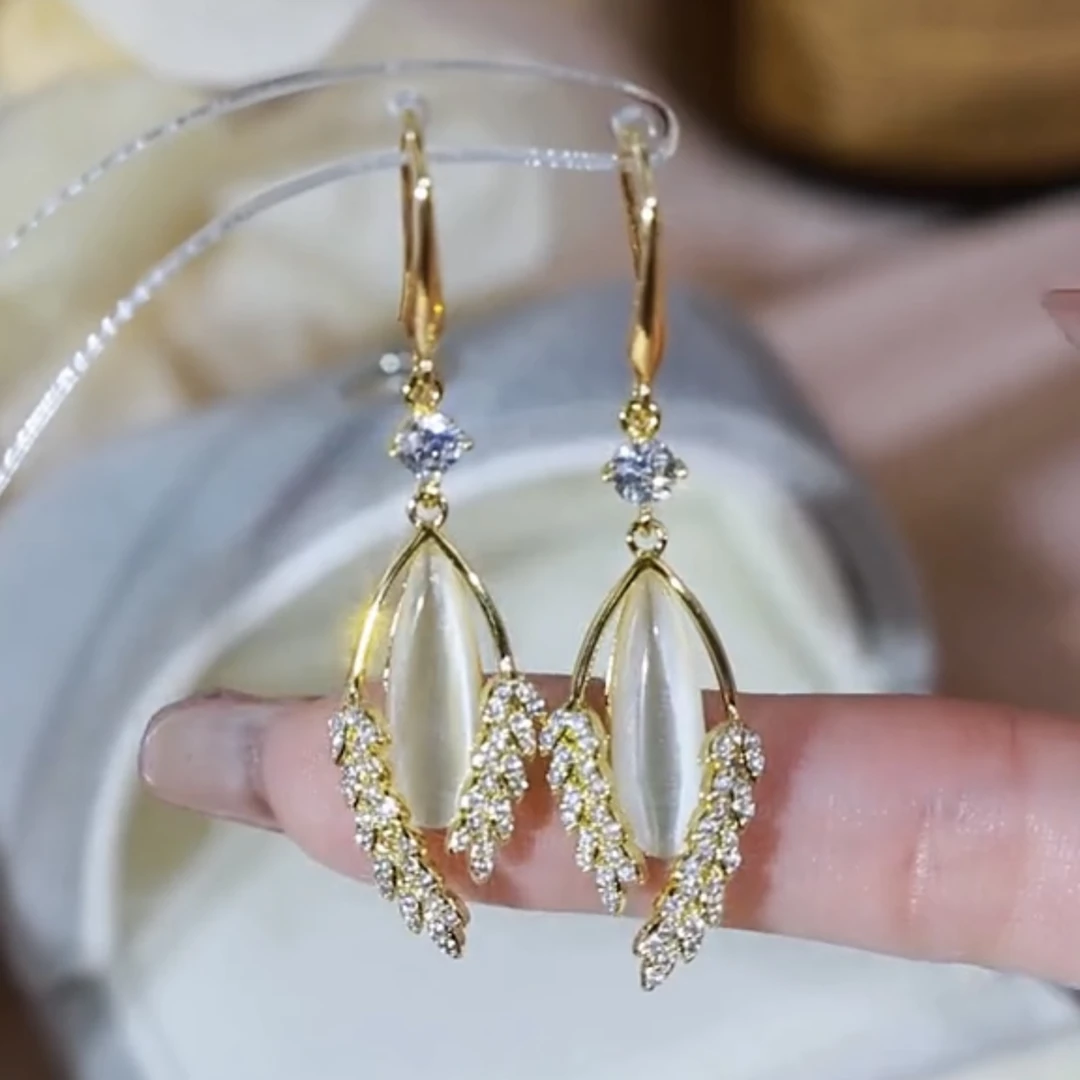 铜合金合成锆石耳饰 【114】丰收大麦挂钩耳饰