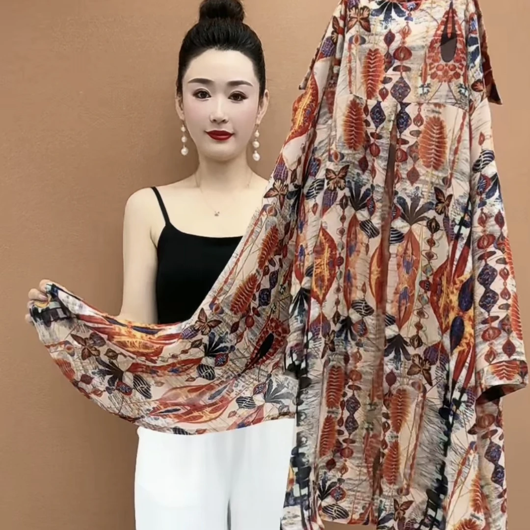 高品2025妈妈装时尚洋气宽松大码妈妈衬衫七分袖