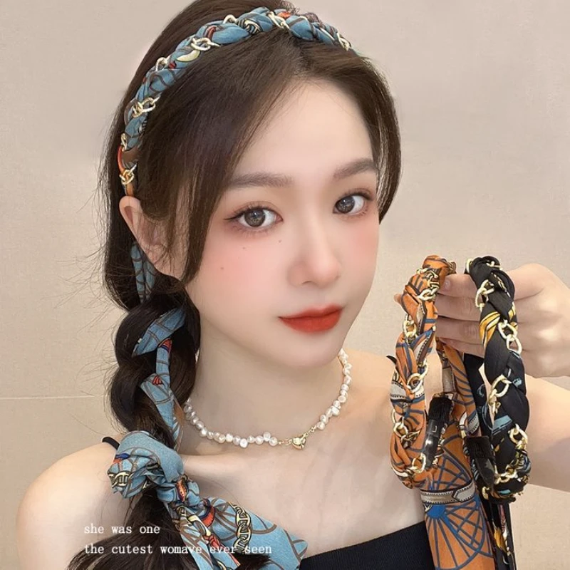 飘带发带绑发头箍一体系夏季发卡头饰气质网红百搭夏天发饰复古