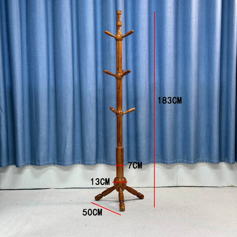 实木衣帽架家用落地客厅卧室简约加粗衣架挂衣架立式衣服架葫芦款