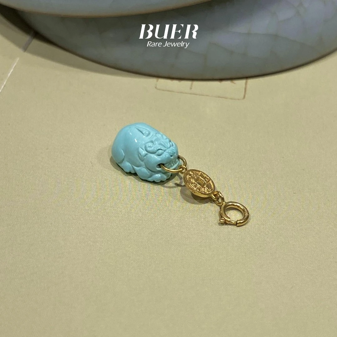 【不二】绿松石18k金貔貅吊坠