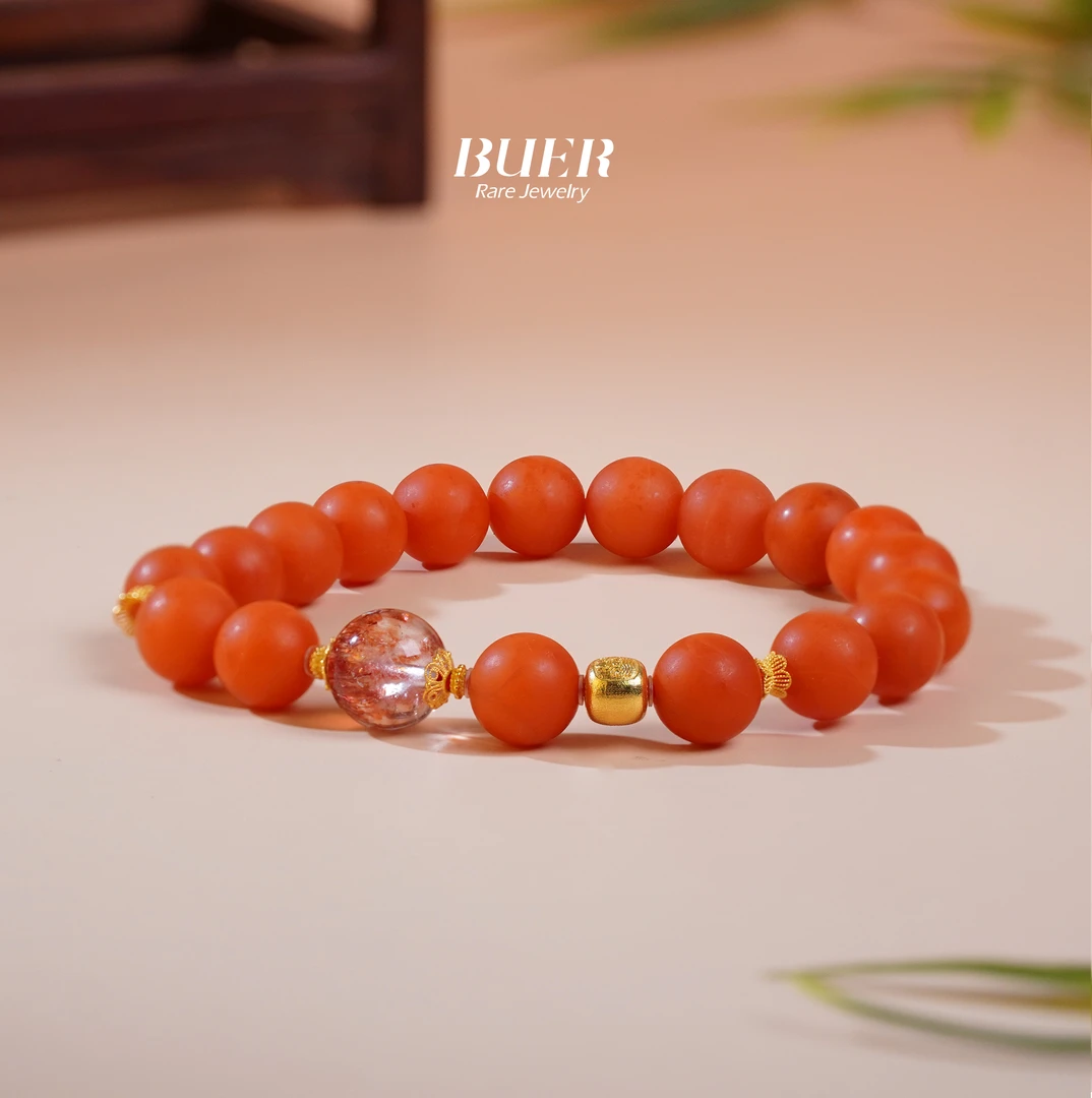 【不二】南红18K金DIY单圈手串9mm+