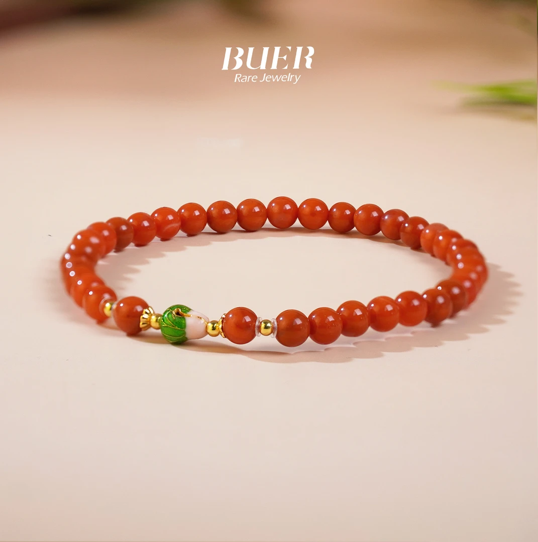 【不二】南红DIY单圈手串4mm+