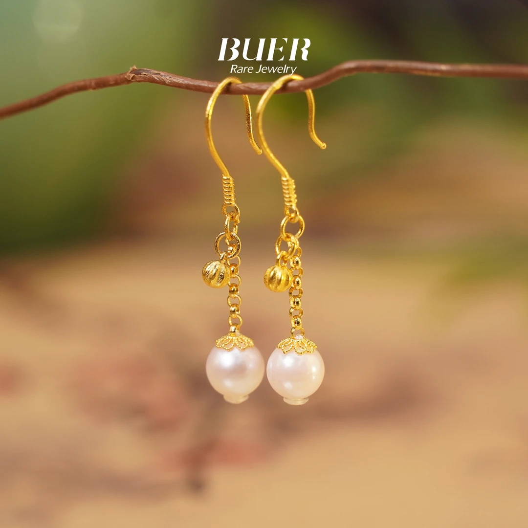 【不二】海水珍珠18k金DIY耳钩5mm+