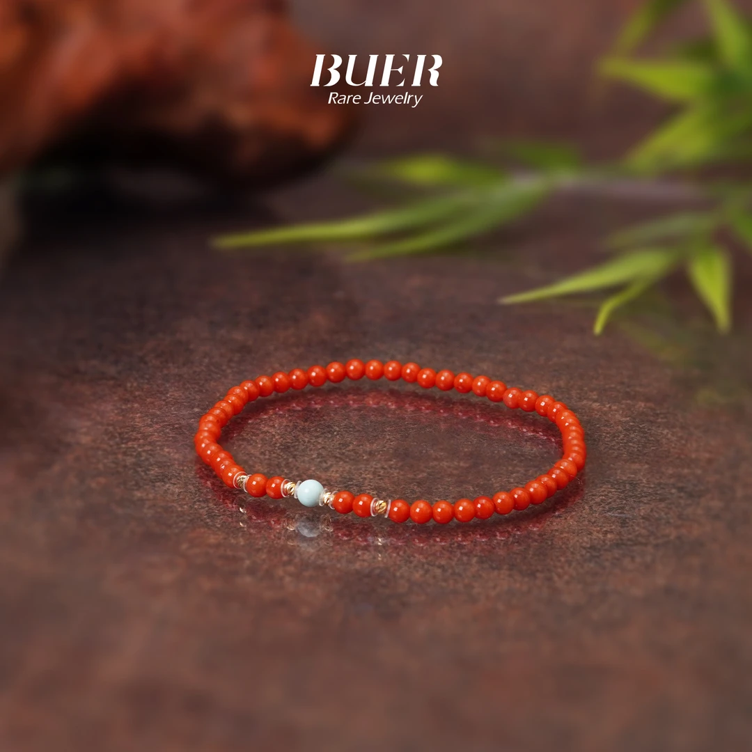 【不二】南红18k金DIY单圈手串3mm+